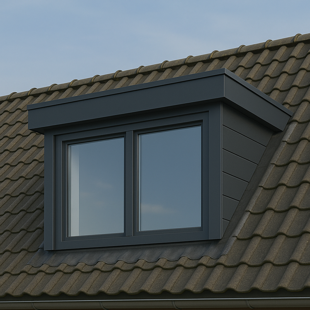 Kunststof antraciete dakkapel – modern en onderhoudsarm